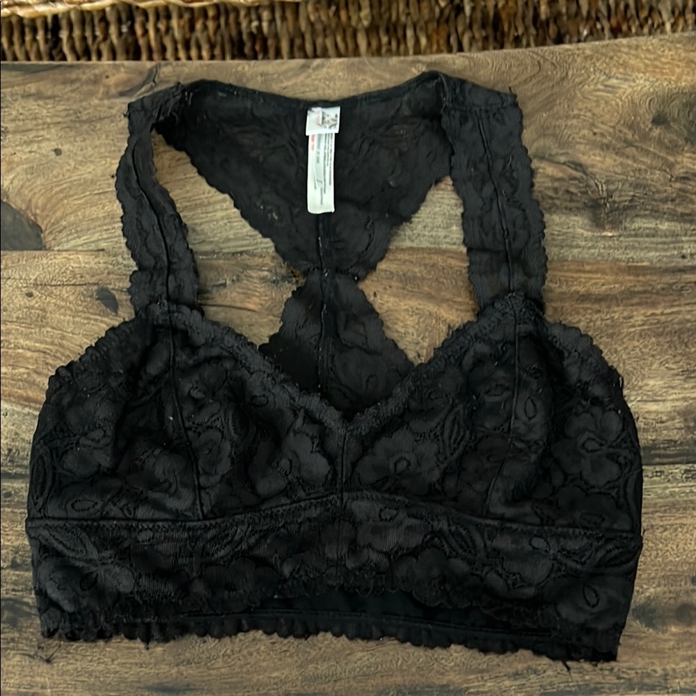 Free People Black Lace Bralette